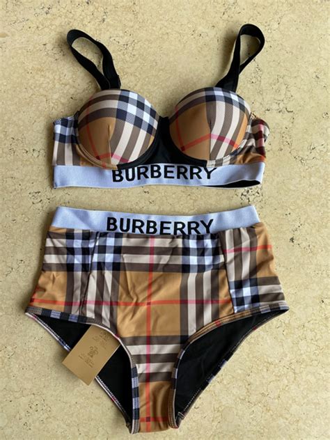 burberry bathing suit replica|burberry plaid bikini.